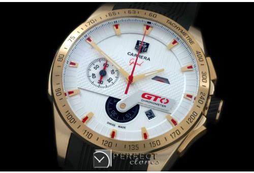 TG-GTO-111R Carrera GTO Chrono YG/RU White Jap OS2Quartz
