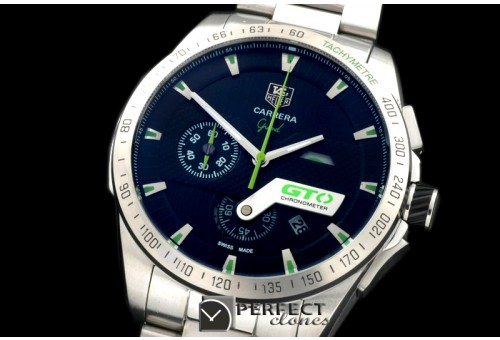 TG-GTO-104S Carrera GTO Chrono SS/SS Black/Blue Jap OS2Quartz