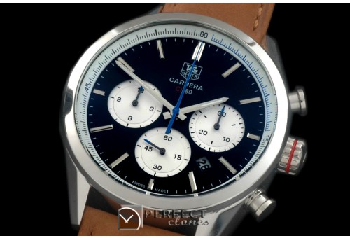 TG-CH80-108 Carrera CH 80Anni Chrono SS/LE Black/Blue Jap OS2Q