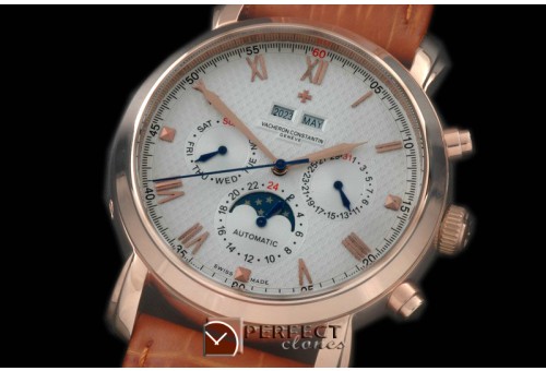 VC00411 Malte Perpetual Calender RG/LE White in Asian 2813