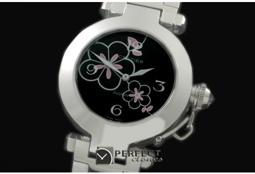 CARPS00312 Pasha Ladies SS/SS Black Swiss Ronde Quartz