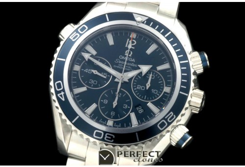 OMSE01031 Planet Ocean 45.5 Chrono SS/SS Blue 7753