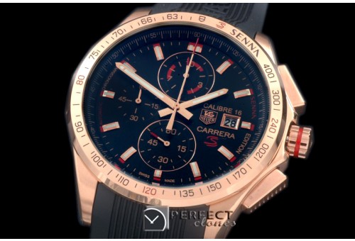 TG-SN-112 Carrera 16 Senna Ed Chrono RG/RU Black Jap OS2Qtz