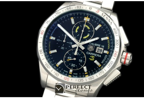 TG-SN-102S Carrera 16 Senna Ed Chrono SS/SS Black Jap OS2Qtz