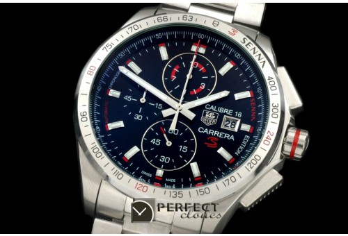 TG-SN-103S Carrera 16 Senna Ed Chrono SS/SS Black Jap OS20 Qtz