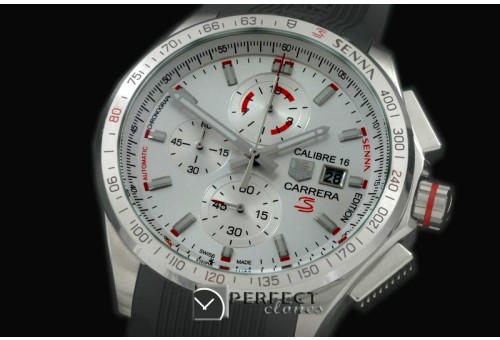 TG-SN-101 Carrera 16 Senna Ed Chrono SS/RU White Jap OS2Qtz