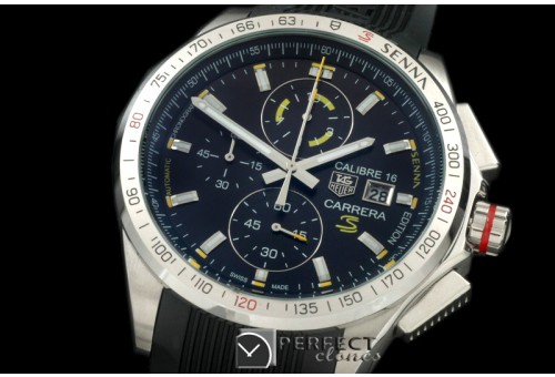 TG-SN-102 Carrera 16 Senna Ed Chrono SS/RU Black Jap OS2Qtz