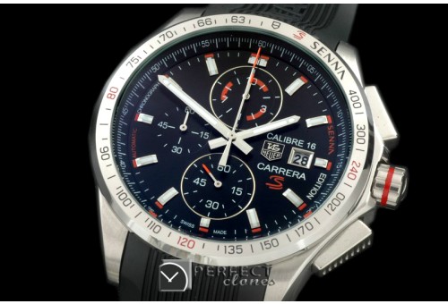 TG-SN-103 Carrera 16 Senna Ed Chrono SS/RU Black Jap OS2Qtz