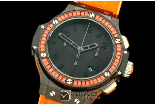 HBSQ10024 Big Bang Pearl /Sq Orange Ruby All Black A-7750