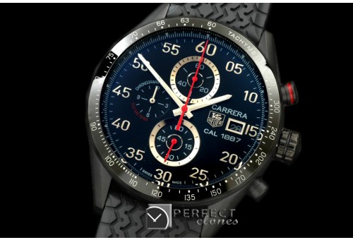 TGCA00258R 1887 Carrera 43mm Chrono PVD/RU Black Jap Qtz