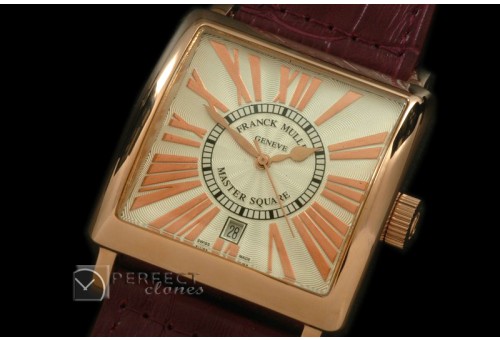 FMMSQ00131 Men Master Square RG/LE RG White Roman Asian 2836