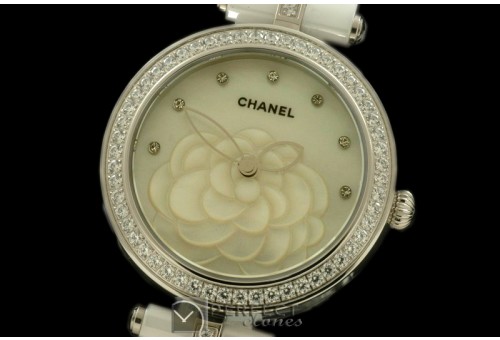 CHMPR-W-101 Mademoiselle Prive Ladies White Cer/Diam White Jap O