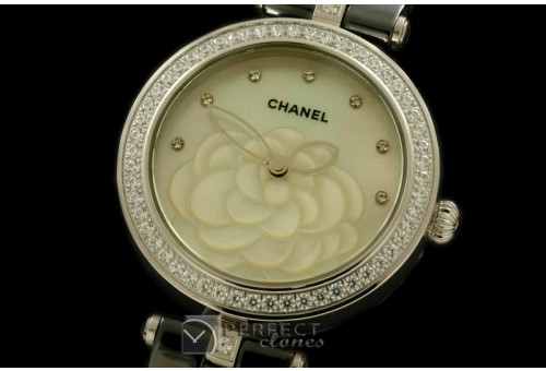 CHMPR-B-101 Mademoiselle Prive Ladies Black Cer/Diam White Jap O
