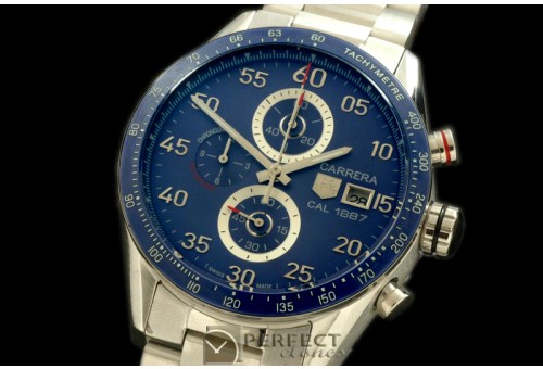 TGCA00253S Carrera Date Chrono SS/SS Blue Jap Qtz