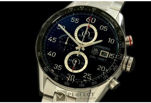 TGCA00252S Carrera Date Chrono SS/SS Black Jap Qtz