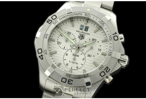 TGAQ00061 AquaRacer 300m SS/SS White Swiss Qtz 1/1Chrono
