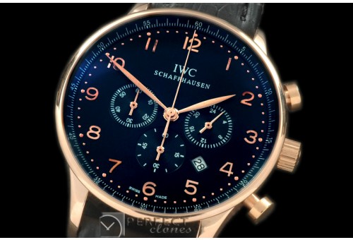 IWPG20017L Portuguese Chrono RG/LE Black Jap OS20