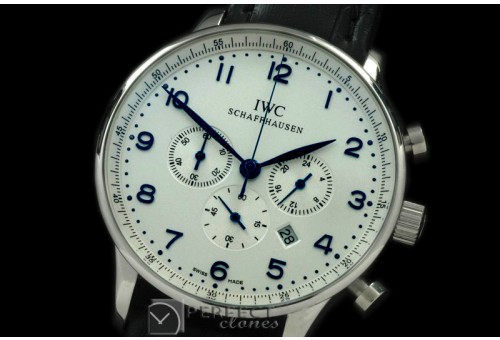 IWPG20012L Portuguese Chrono SS/LE White/Blue Jap OS20