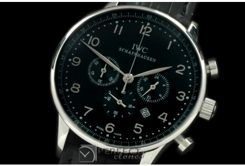 IWPG20014L Portuguese Chrono SS/LE Black Jap OS20