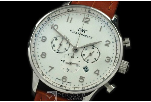 IWPG20011L Portuguese Chrono SS/LE White/Silver Jap OS20
