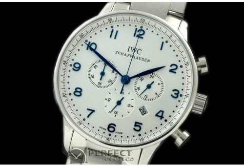 IWPG20012S Portuguese Chrono SS/SS White/Blue Jap OS20