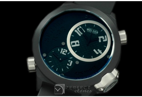 WLD10027 K32 Duo Side Time PVD/RU All Black 2 x Jap Qtz