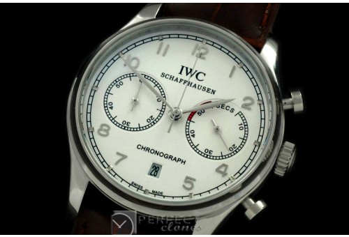 IWPG20021L Portuguese Chrono SS/LE White/Silver Jap OS20