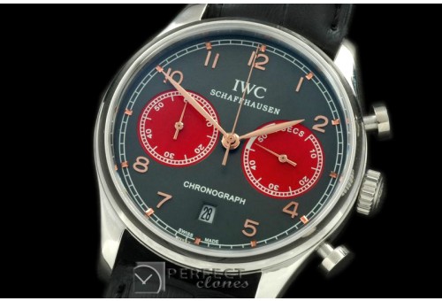 IWPG20025L Portuguese Chrono SS/LE Grey/Red Jap OS20