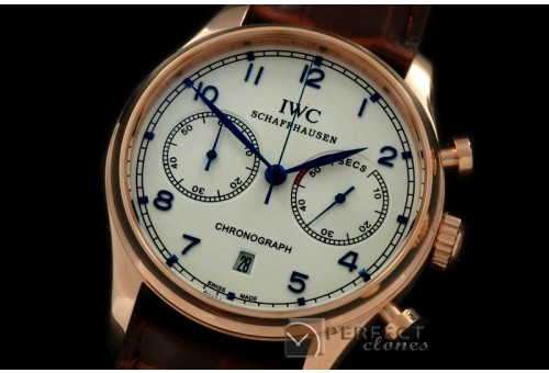 IWPG20027L Portuguese Chrono RG/LE White/Blue Jap OS20
