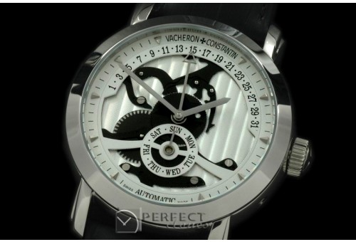 VC00201 Malte Retrogating Day/Date SS/LE White Asian 2813