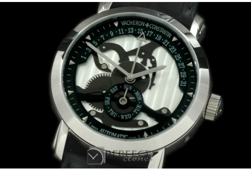 VC00202 Malte Retrogating Day/Date SS/LE Black Asian 2813