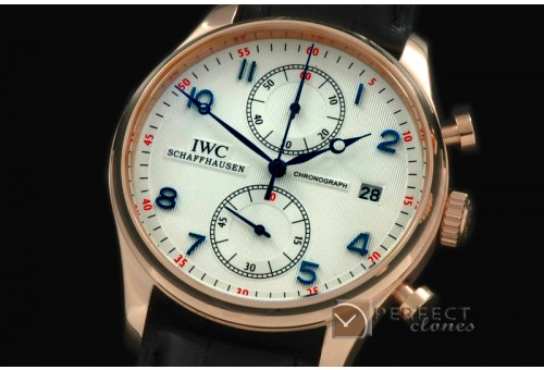 IWPG10137 Portuguese Chrono Date RG/LE White/Blue Jap OS20