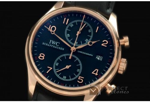 IWPG10138 Portuguese Chrono Date RG/LE Black Jap OS20