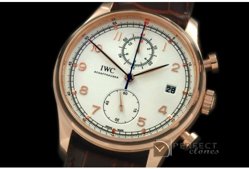 IWPG10146 Portuguese Chrono Date RG/LE White Jap OS20
