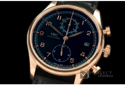 IWPG10148 Portuguese Chrono Date RG/LE Black Jap OS20
