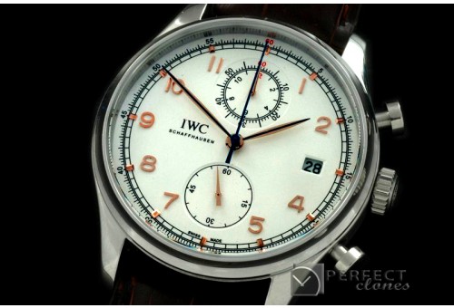 IWPG10143 Portuguese Chrono Date SS/LE White/R-Gold Jap OS20