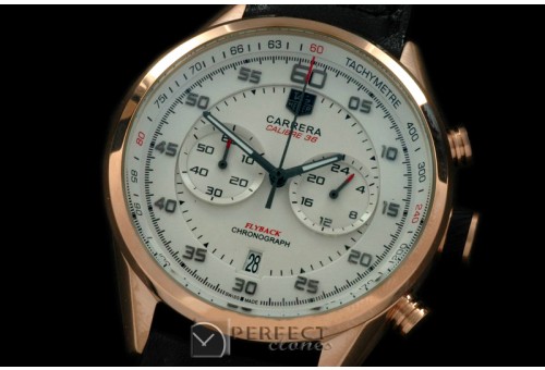 TG-50-111R Carrera 50yrs Chrono RG/RU White Jap OS2Quartz