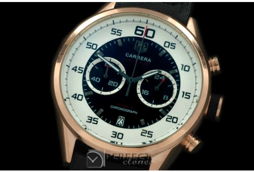 TG-50-113R Carrera 50yrs Chrono RG/RU White/Black Jap OS2Quart