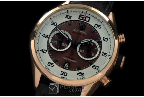 TG-50-114R Carrera 50yrs Chrono RG/RU White/Brown Jap OS2Quart