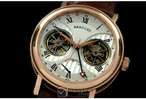 BR00048 Power Reserve/GMT Duo Tourbillon RG/LE White Asian 2813
