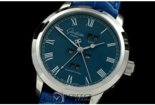 GL01053 Senator Perpertual Calendar SS/LE Blue Asian 2813