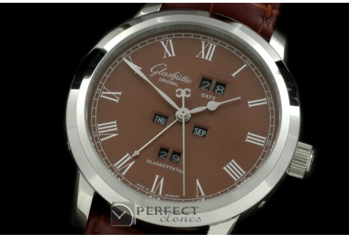 GL01054 Senator Perpertual Calendar SS/LE Brown Asian 2813