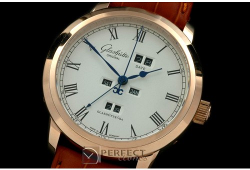 GL01061 Senator Perpertual Calendar RG/LE White Asian 2813