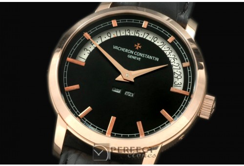 VC02207 Patrimony Perpertual Calendar RG/LE Brown Asian 2813