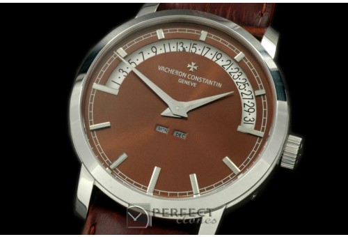 VC02203 Patrimony Perpertual Calendar SS/LE Brown Asian 2813