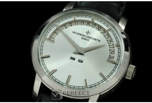 VC02201 Patrimony Perpertual Calendar SS/LE White Asian 2813