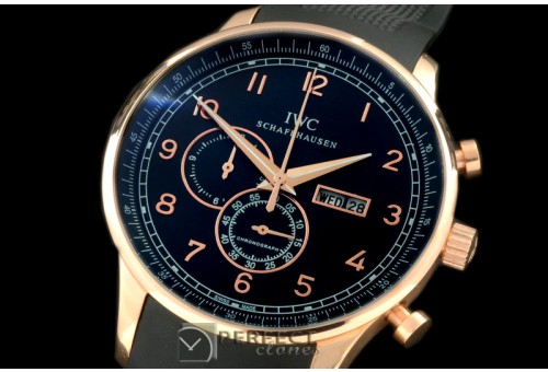 IWPG10158 Portuguese Chrono Day/Date RG/RU Black Jap OS20