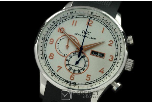 IWPG10153 Portuguese Chrono Day/Date SS/RU White/Gold Jap OS20