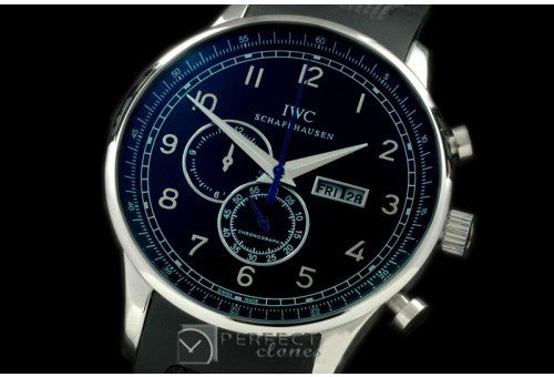 IWPG10154 Portuguese Chrono Day/Date SS/RU Black Jap OS20