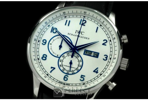 IWPG10152L Portuguese Chrono Day/Date SS/LE White/Blue Jap OS20